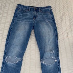 Ripped High Rise Super Skinny Hollister Jeans